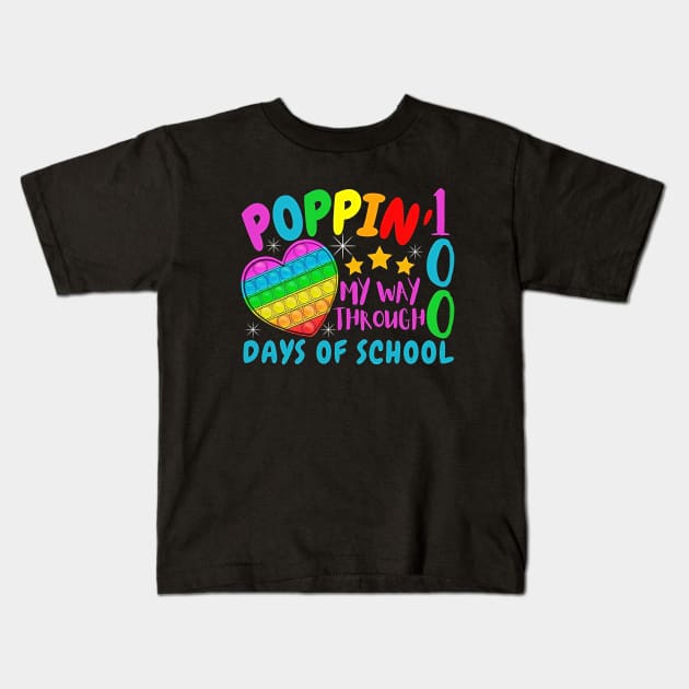 Poppin My Way Through 100 Days Kids T-Shirt by howardebowers